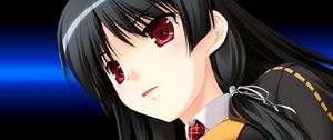 Preview wallpaper anime, girl, brunette, eyes, red, uniform