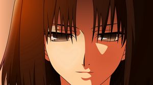Preview wallpaper anime, girl, brunette, face, eyes