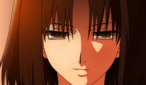 Preview wallpaper anime, girl, brunette, face, eyes