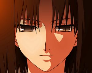 Preview wallpaper anime, girl, brunette, face, eyes