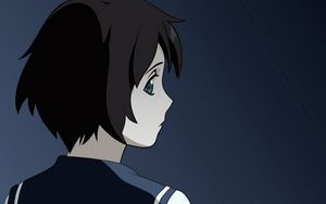 Preview wallpaper anime, girl, brunette, profile, view