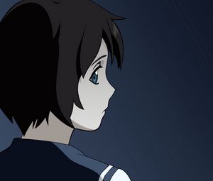 Preview wallpaper anime, girl, brunette, profile, view