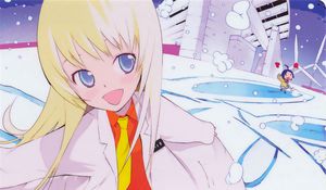 Preview wallpaper anime, girl, cartoon, doctor, gown, running