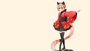 Preview wallpaper anime, girl cat, costume, ears, kimono