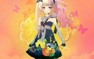 Preview wallpaper anime, girl, cute, dress, smile