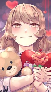 Preview wallpaper anime, girl, cute, flower
