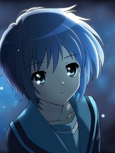 Preview wallpaper anime, girl, cute, lights, night