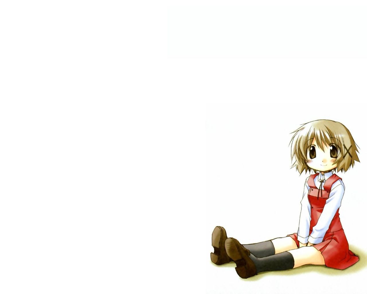 Download wallpaper 1280x1024 anime, girl, cute, dress, posture, background  hd background