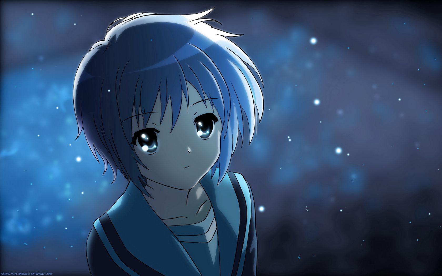 Download wallpaper 1680x1050 anime, girl, cute, lights, night widescreen  16:10 hd background
