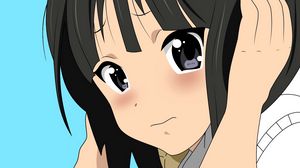 Preview wallpaper anime, girl, eyes, hands, brunette, eye