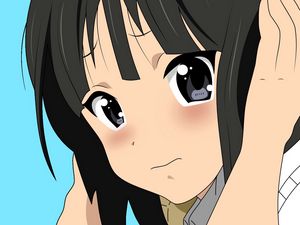 Preview wallpaper anime, girl, eyes, hands, brunette, eye