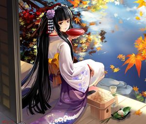 Preview wallpaper anime, girl, geisha, kimono