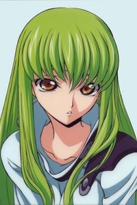 Preview wallpaper anime, girl, green, color, hair