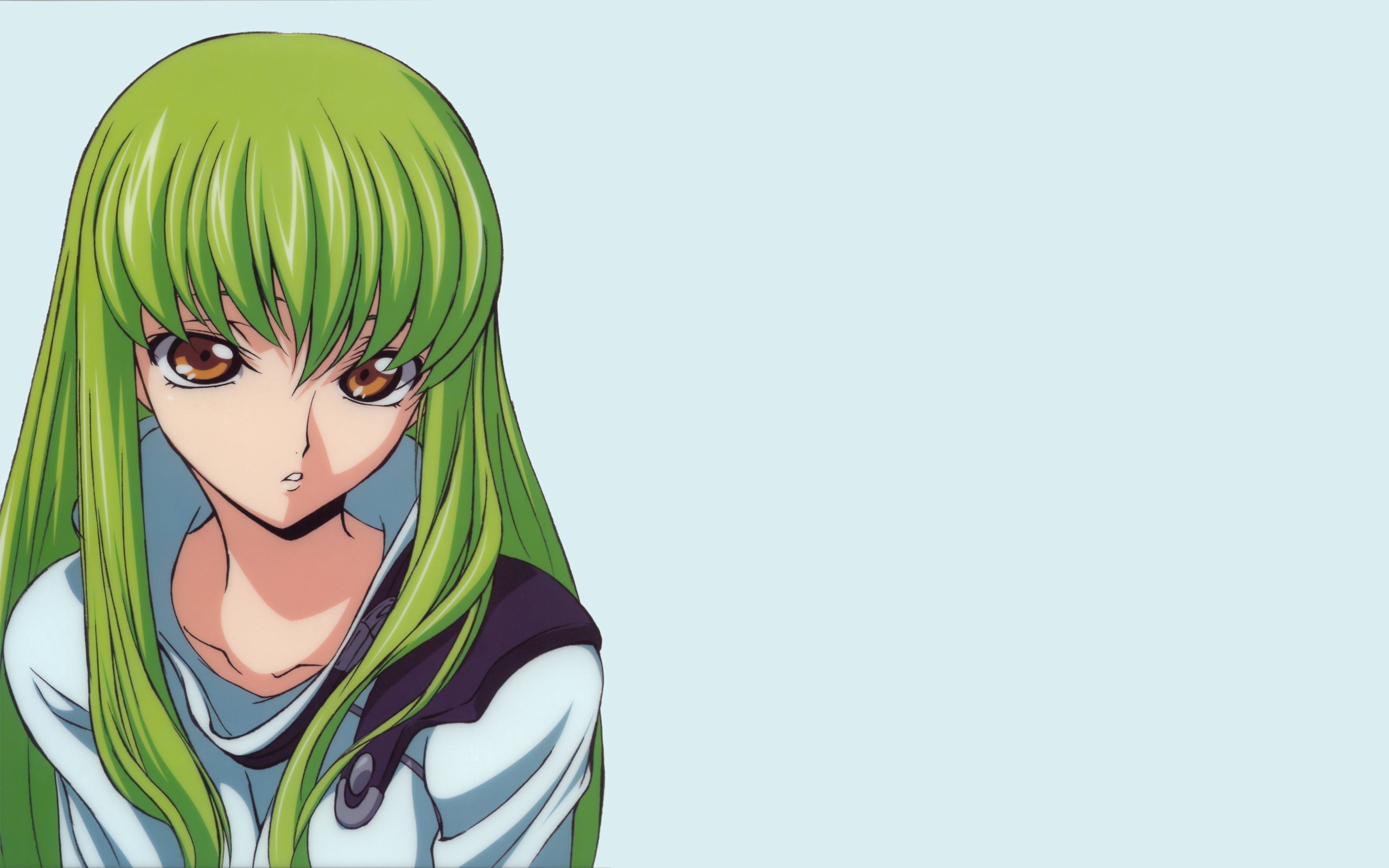 Download wallpaper 2560x1600 anime, girl, green, color, hair hd background