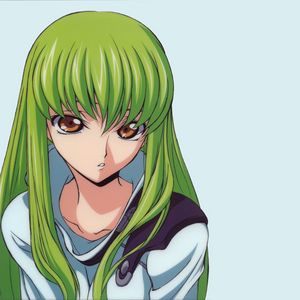 Preview wallpaper anime, girl, green, color, hair