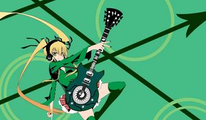 Preview wallpaper anime, girl, guitar, boots, drive, fun