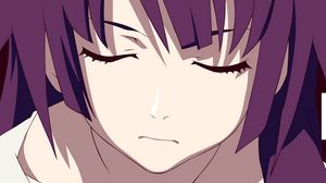 Preview wallpaper anime, girl, hair, purple, eyes, closed