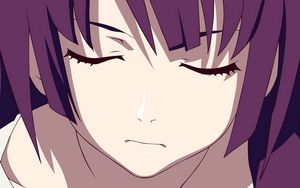 Preview wallpaper anime, girl, hair, purple, eyes, closed