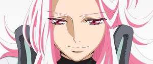 Preview wallpaper anime, girl, hair, pink, smile