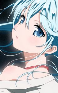 Preview wallpaper anime, girl, hair, blue, eyes