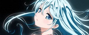 Preview wallpaper anime, girl, hair, blue, eyes