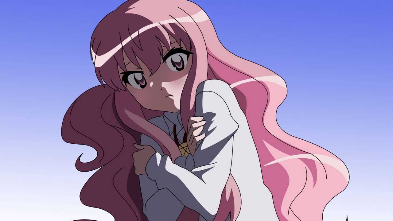 Wallpaper anime, girl, hair, pink eyes, large