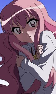 Preview wallpaper anime, girl, hair, pink eyes, large