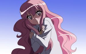 Preview wallpaper anime, girl, hair, pink eyes, large
