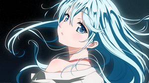 Preview wallpaper anime, girl, hair, blue, eyes