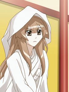 Preview wallpaper anime, girl, hood, look, room