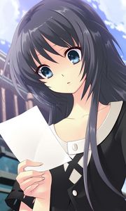 Preview wallpaper anime, girl, note, surprise