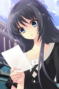 Preview wallpaper anime, girl, note, surprise