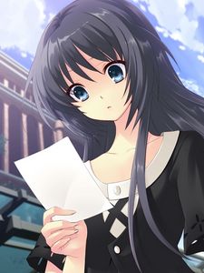 Preview wallpaper anime, girl, note, surprise