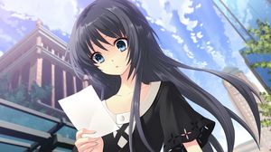 Preview wallpaper anime, girl, note, surprise