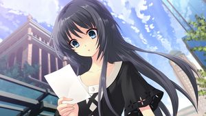 Preview wallpaper anime, girl, note, surprise