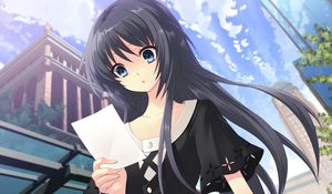 Preview wallpaper anime, girl, note, surprise