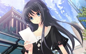 Preview wallpaper anime, girl, note, surprise