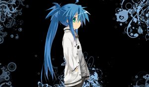 Preview wallpaper anime, girl, ornaments, sadness, look