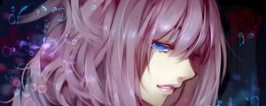 Preview wallpaper anime, girl, purple, hair, look