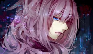 Preview wallpaper anime, girl, purple, hair, look