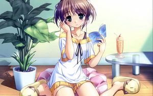 Preview wallpaper anime, girl, room, recreation