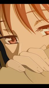 Preview wallpaper anime, girl, sad, eyes, close-up