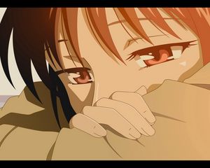 Preview wallpaper anime, girl, sad, eyes, close-up