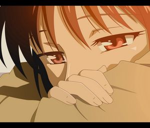 Preview wallpaper anime, girl, sad, eyes, close-up