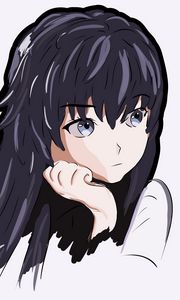 Preview wallpaper anime, girl, sadness, look