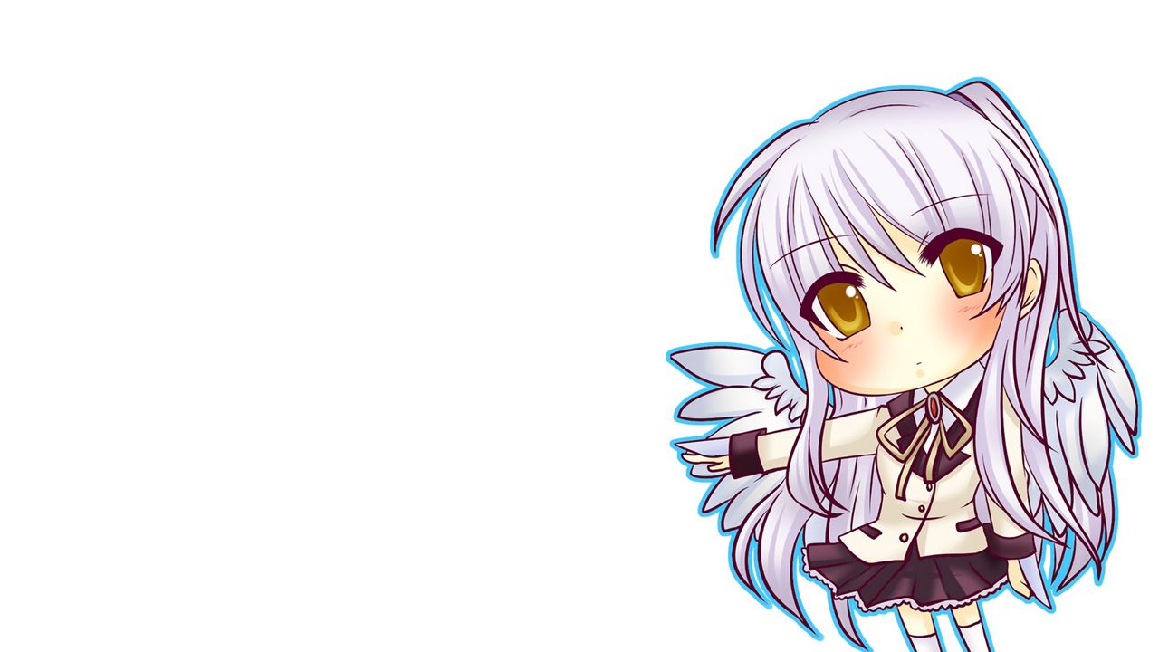 Wallpaper anime, girl, wings, finge, reyes, gesture