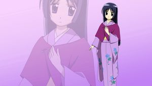 Preview wallpaper anime, girl, young, kimono, shy