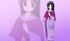 Preview wallpaper anime, girl, young, kimono, shy