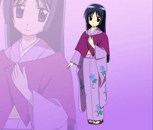Preview wallpaper anime, girl, young, kimono, shy