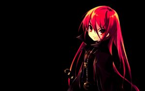 Wallpaper anime, girl, hair, red, smile hd, picture, image